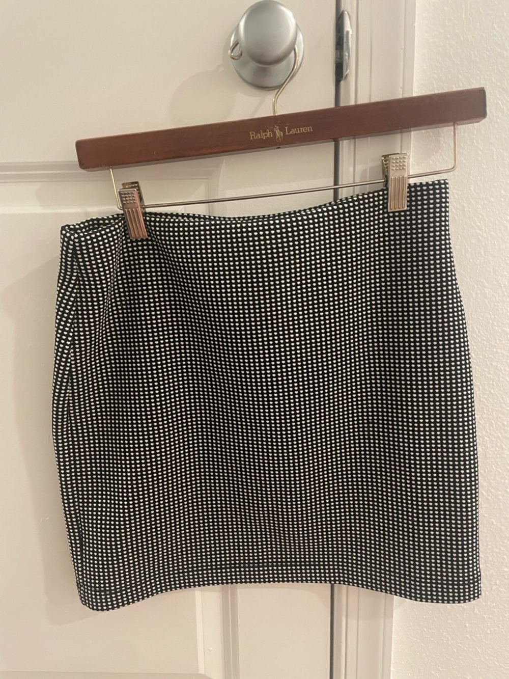 Forever 21 Black and White Mini Skirt - Textured Dot Print